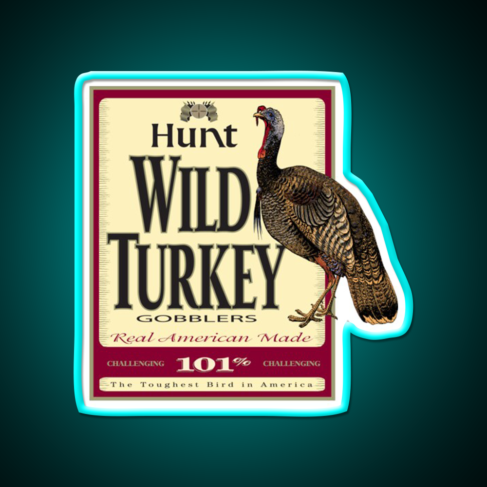 Wild Turkey Whiskey Drink Bar Led Neon Sign Wall Art Rgb Color