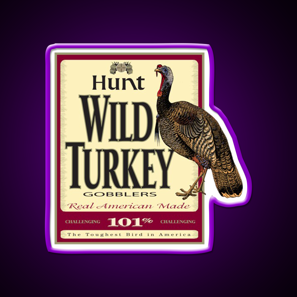 Wild Turkey Whiskey Drink Bar Led Neon Sign Wall Art Rgb Color