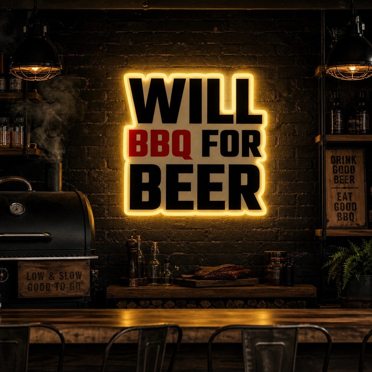 Will BBQ For Beer LED Neon Sign high-converting product image
