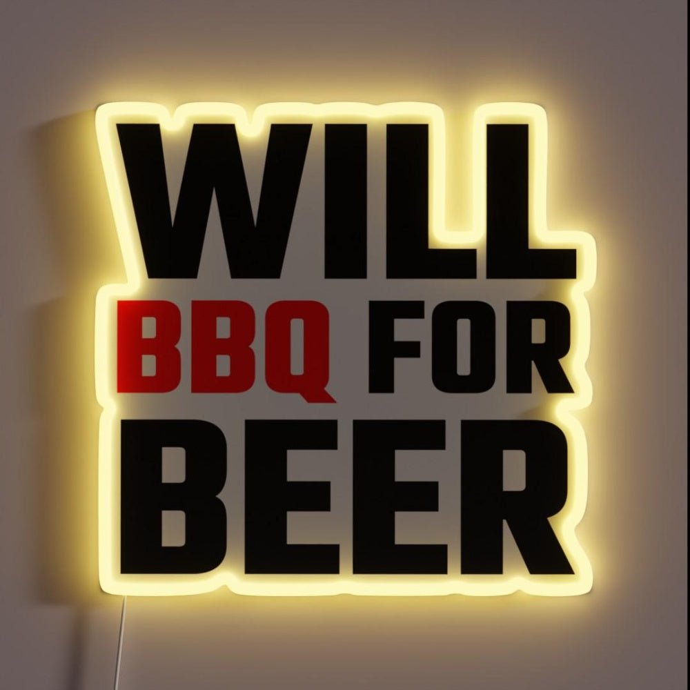 Will Bbq For Beer Rgb Led Neon Sign - Shineneon