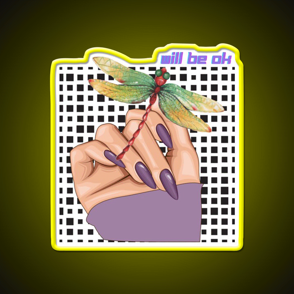 Will Be Ok Purple Nail Salon Led Neon Sign Rgb Color - Custom LED neon sign front view