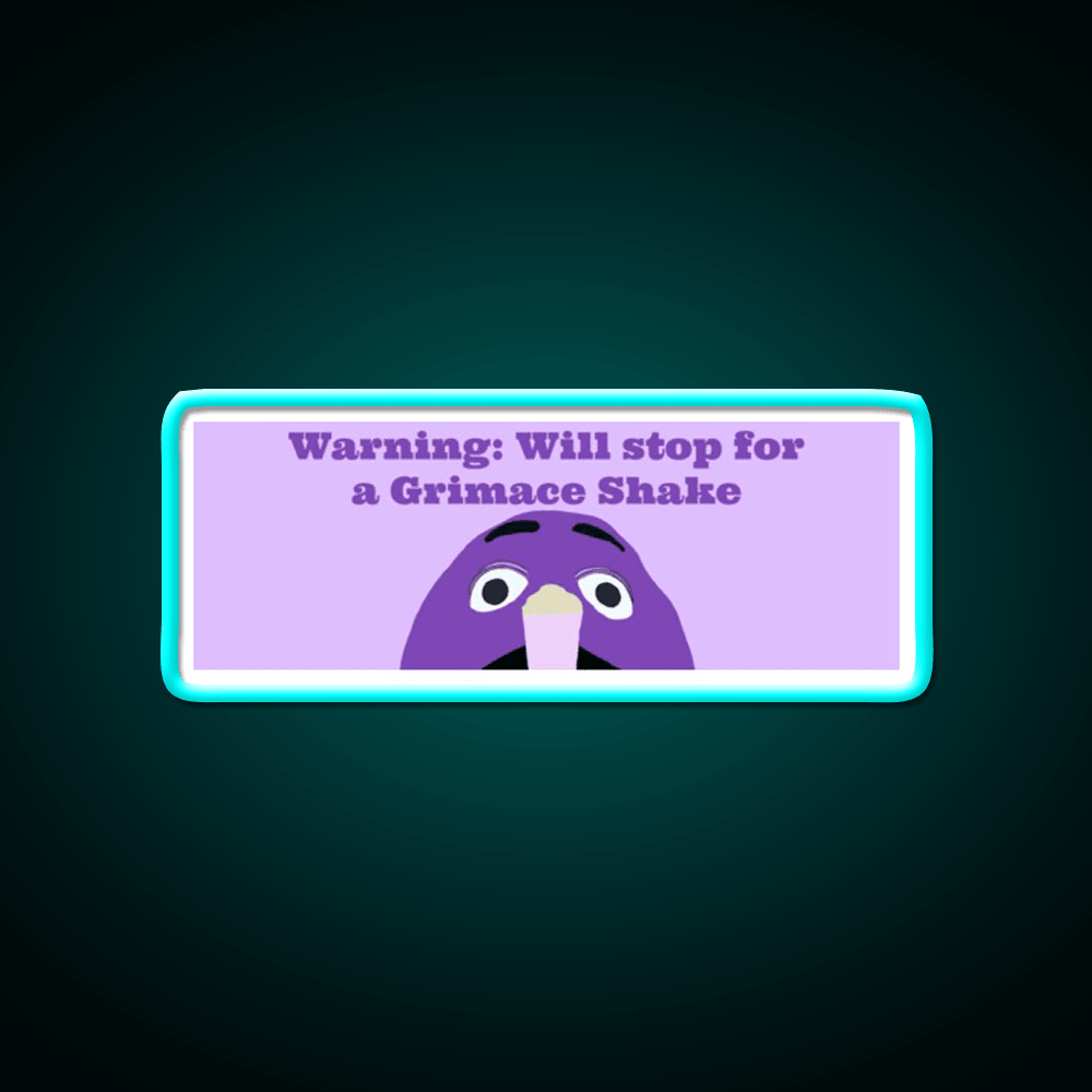 Will Stop For A Grimace Shake Fast Food Led Neon Sign For Burger Place Rgb Color - Shineneon