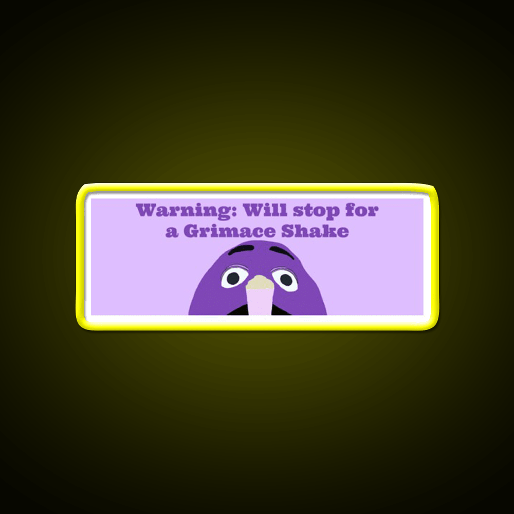 Will Stop For A Grimace Shake Fast Food Led Neon Sign For Burger Place Rgb Color - Shineneon