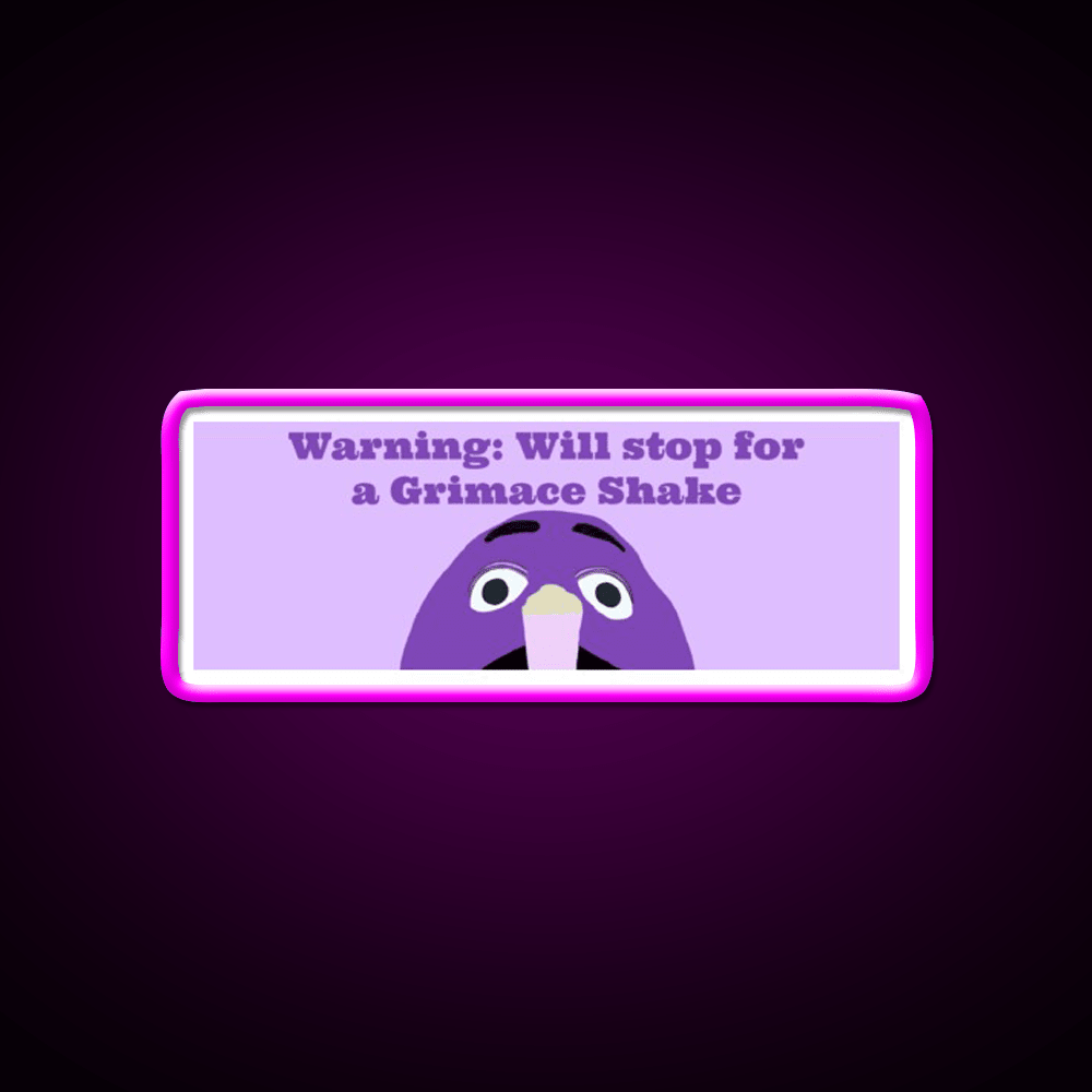 Will Stop For A Grimace Shake Fast Food Led Neon Sign For Burger Place Rgb Color - Shineneon