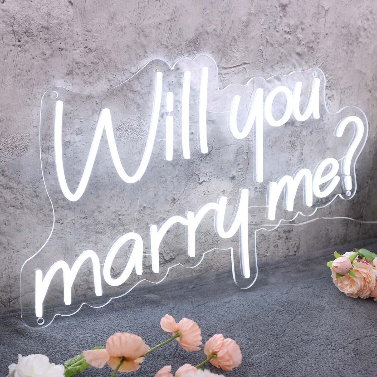 Will You Marry Me Custom White Led Neon Sign - Shineneon