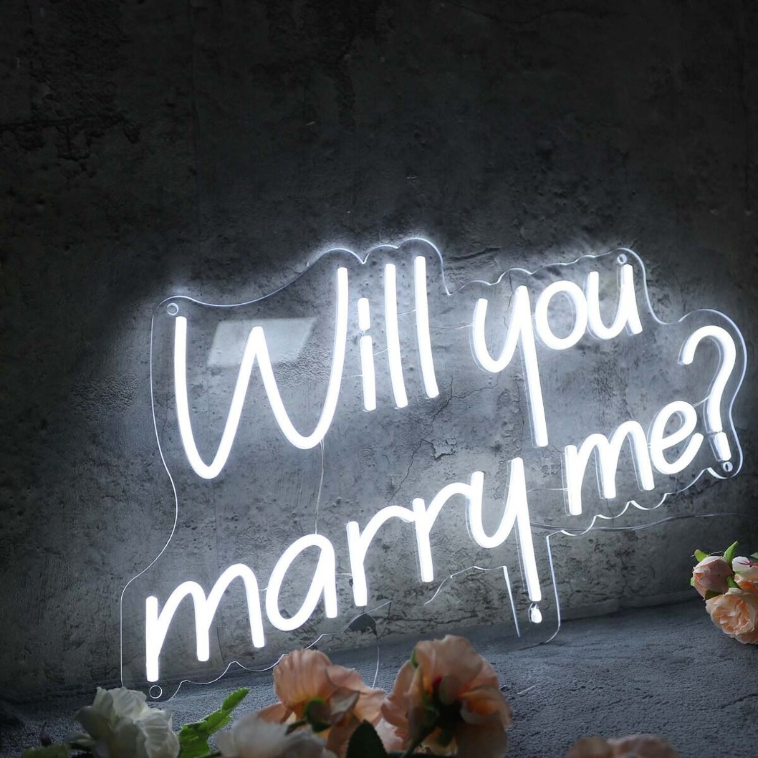 Will You Marry Me Custom White Led Neon Sign - Shineneon