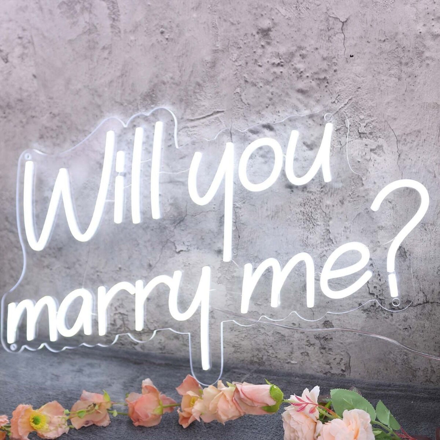Will You Marry Me Custom White Led Neon Sign - Shineneon