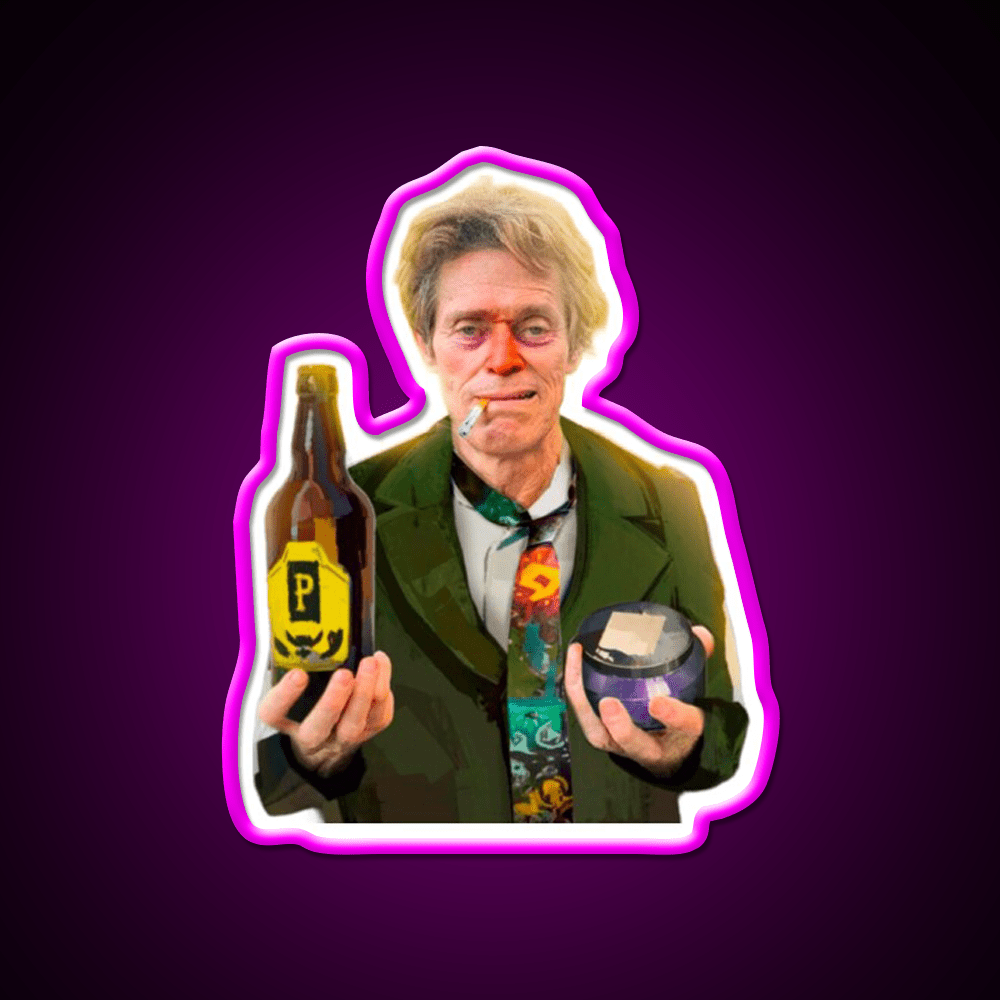 William Dafoe Disco Elysium Party Drink Tequila Led Neon Sign Rgb Color - Shineneon