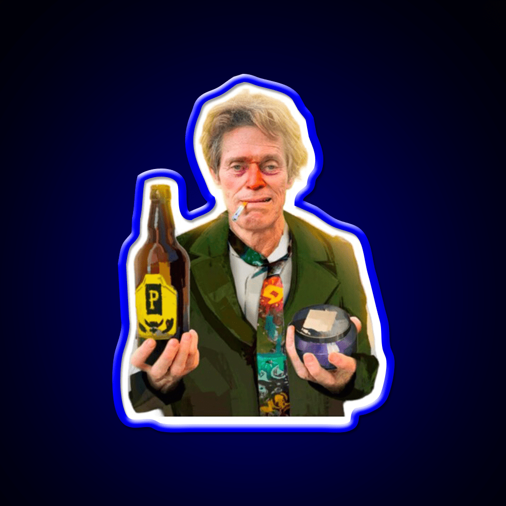 William Dafoe Disco Elysium Party Drink Tequila Led Neon Sign Rgb Color - Shineneon