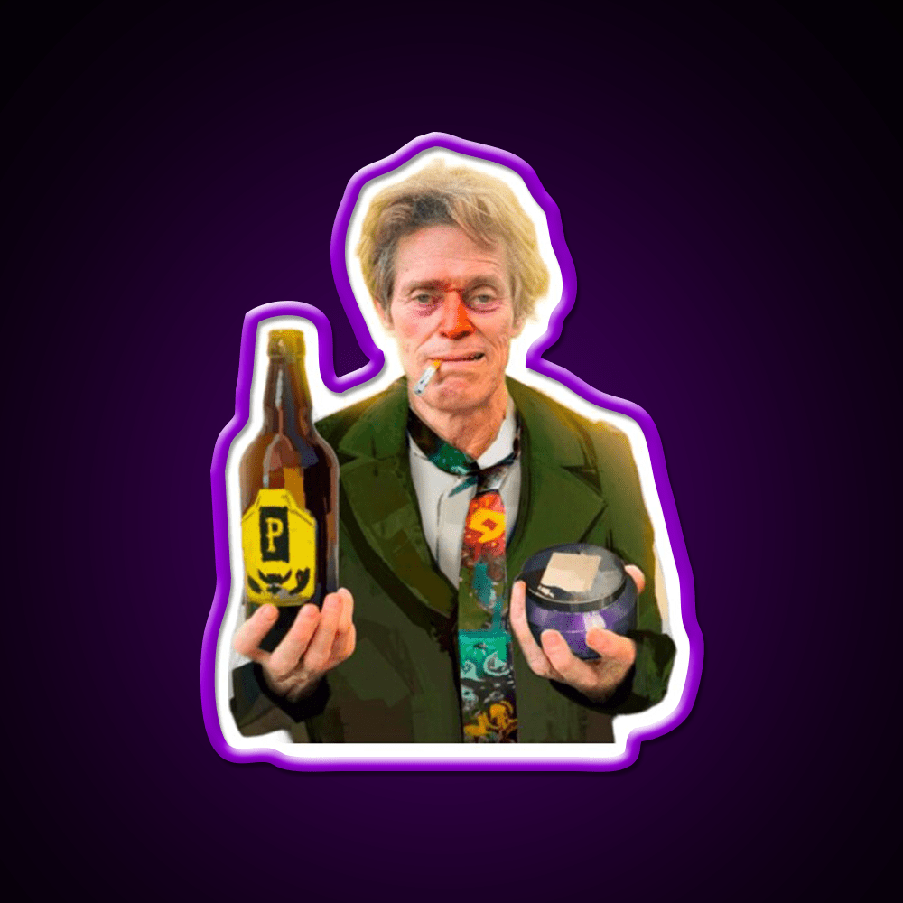 William Dafoe Disco Elysium Party Drink Tequila Led Neon Sign Rgb Color - Shineneon