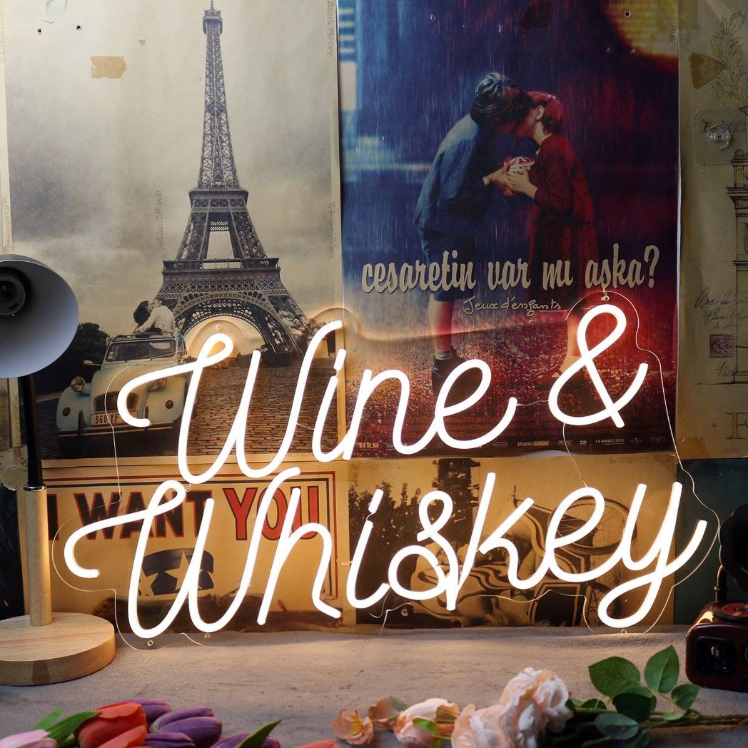 Wine And Whiskey Yellow Led Neon Sign - Shineneon