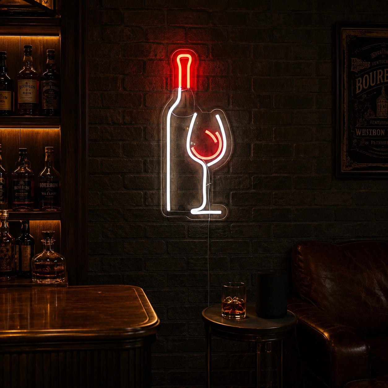 Wine Bottle Glass Neon Sign LED Neon Sign real lifestyle scene