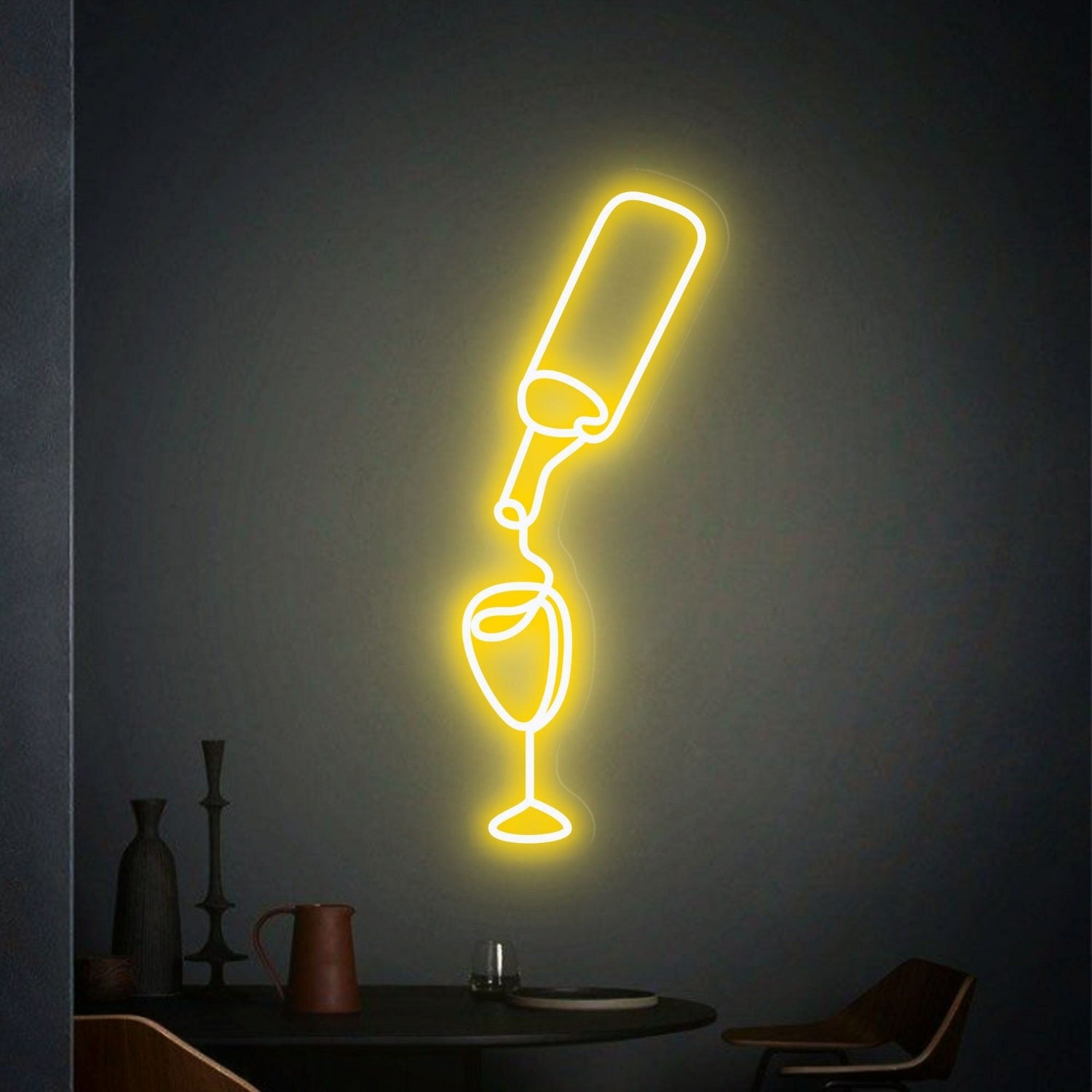 Wine Cellar Bar Or Wedding Venue With Wine Glass S Led Neon Sign | Shineneon