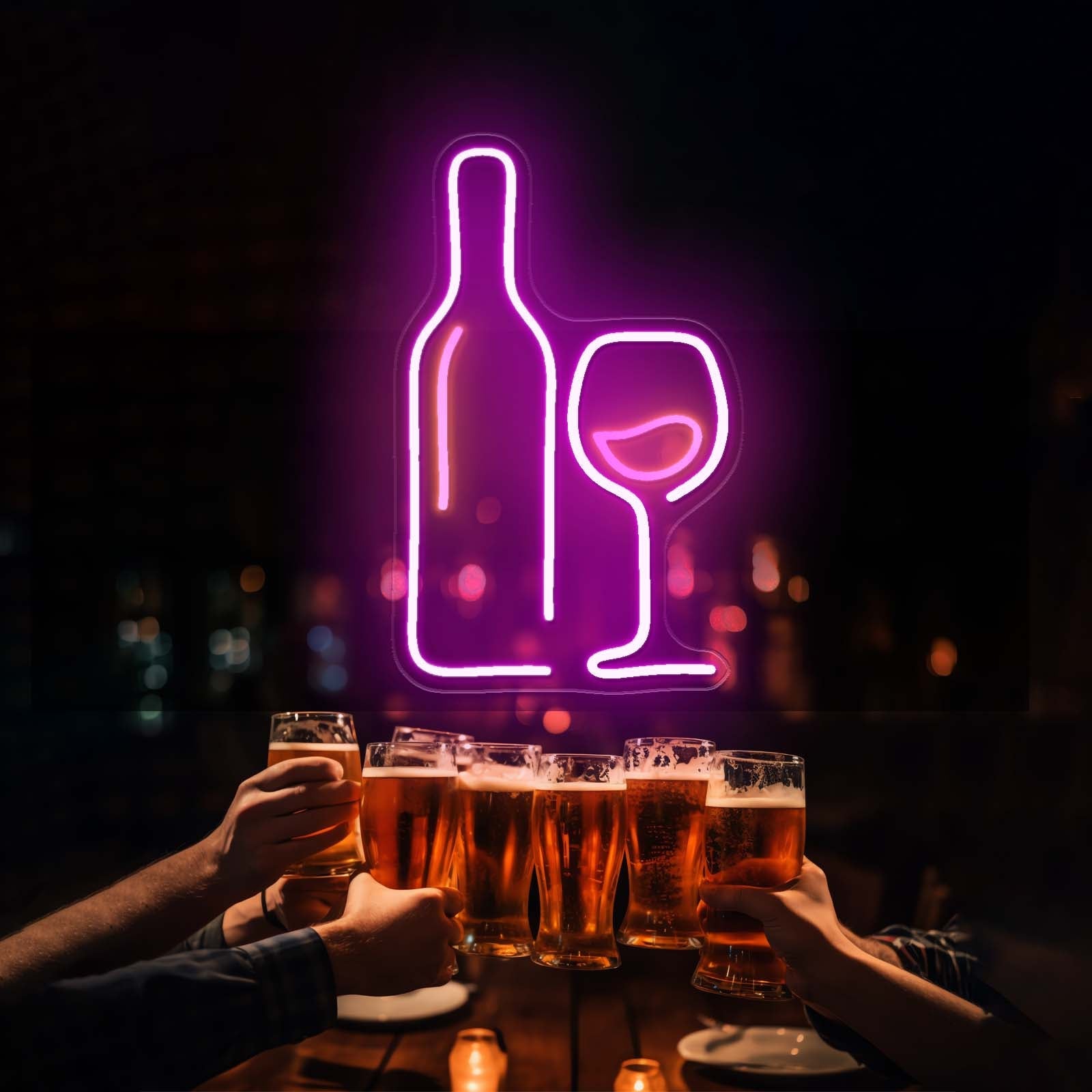 Wine Neon Sign Wine Led Wall Art Neon Bar Sign - Shineneon
