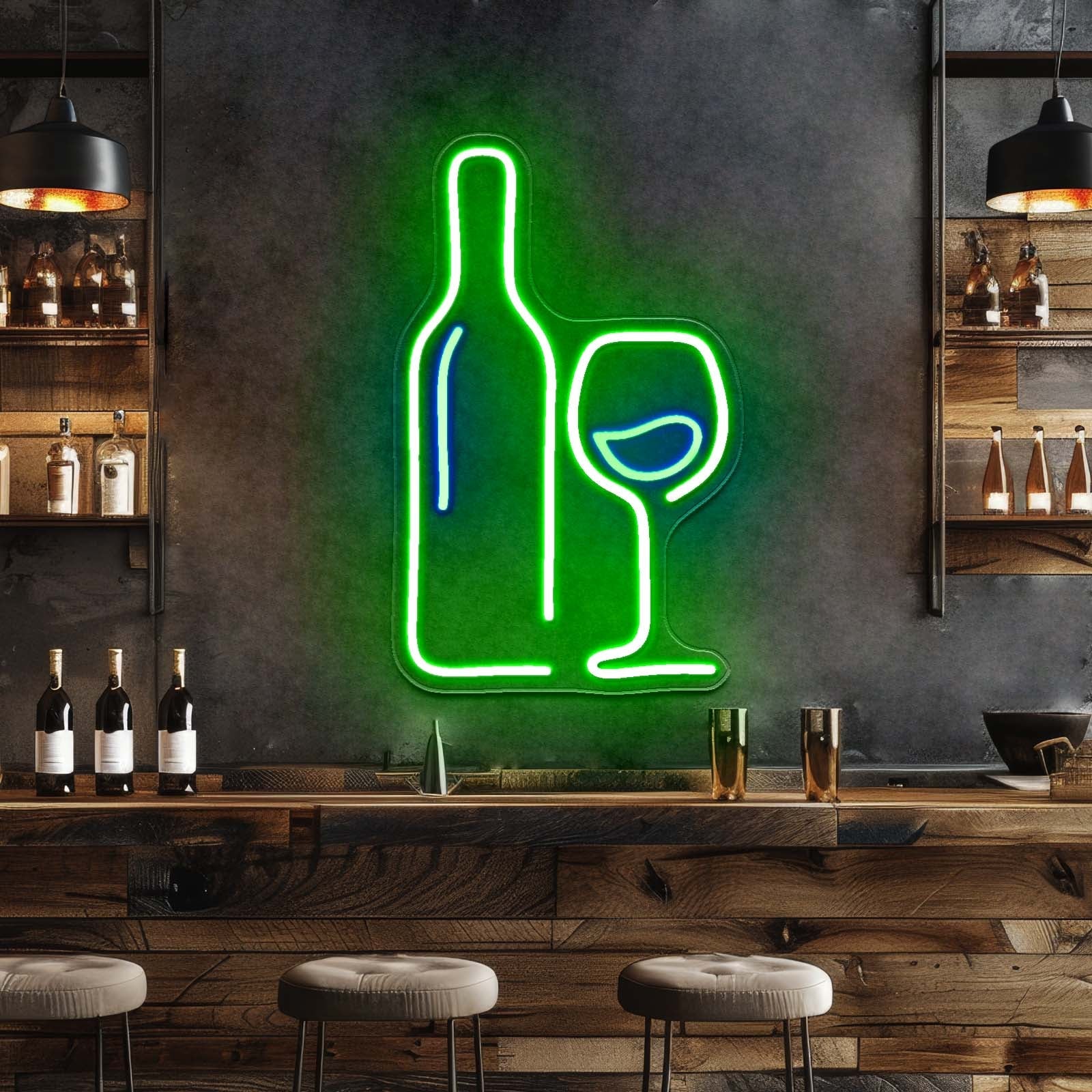 Wine Neon Sign Wine Led Wall Art Neon Bar Sign - Shineneon