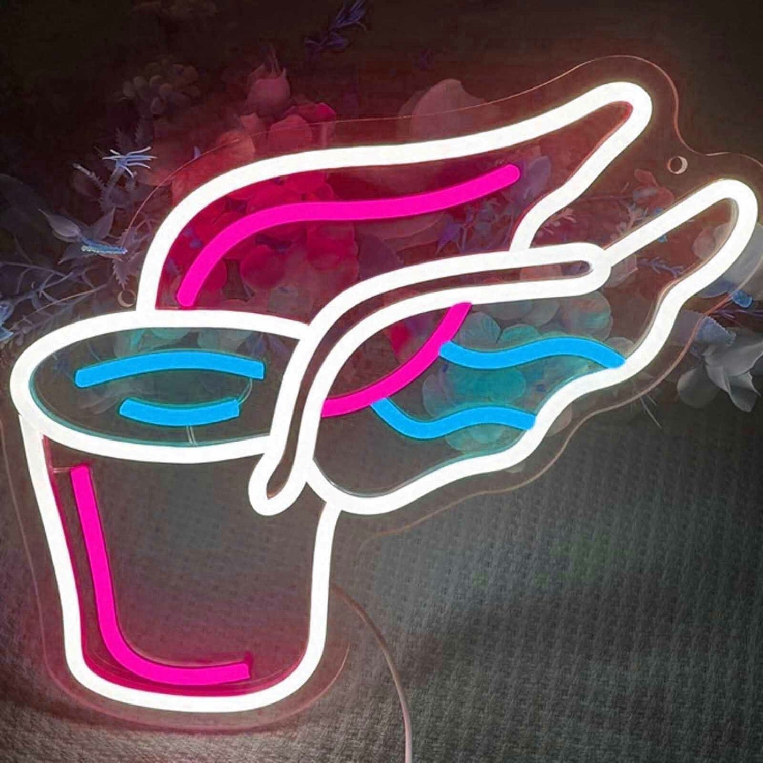 Winged Coffee Cup Led Neon Sign | Shineneon