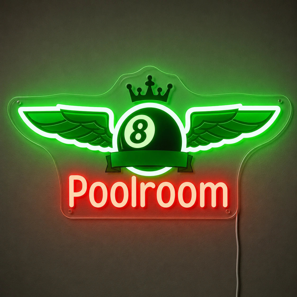 Winged Eight Ball Neon Sign LED Neon Sign main product image