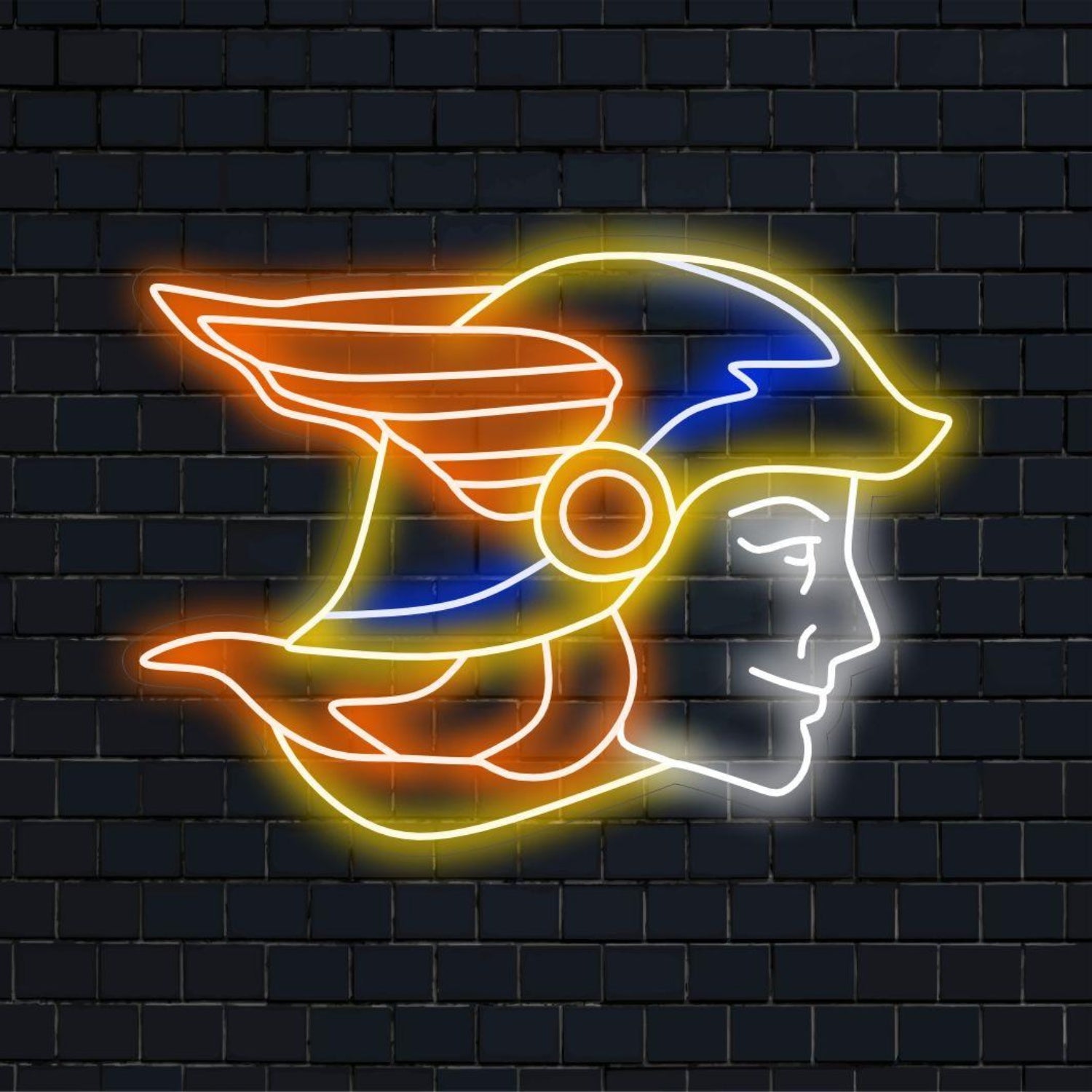 Winged Helmet Figure Multicolor Led Neon Sign For Sports-Themed Rooms And Bars | Shineneon