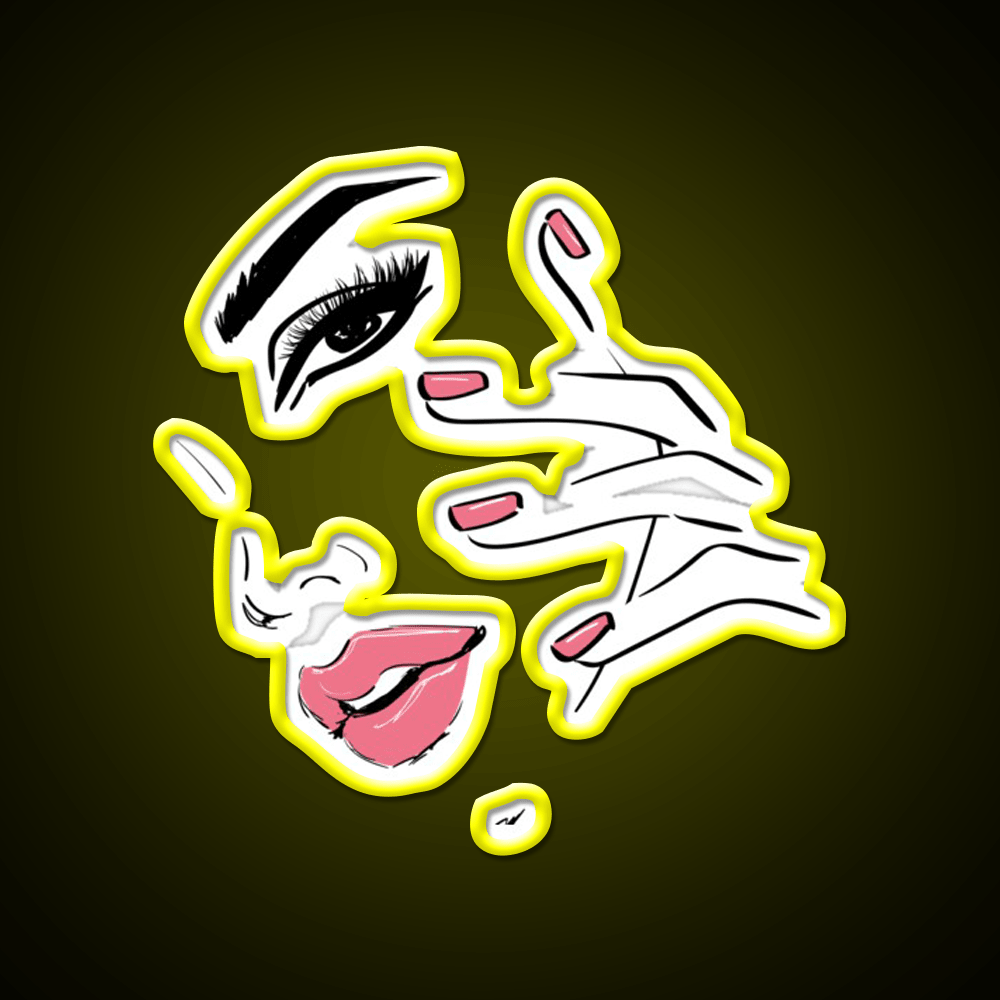 Wink Kiss Eyelashes Nail Art Nail Salon Led Neon Sign For Tech Room Rgb Color - Shineneon