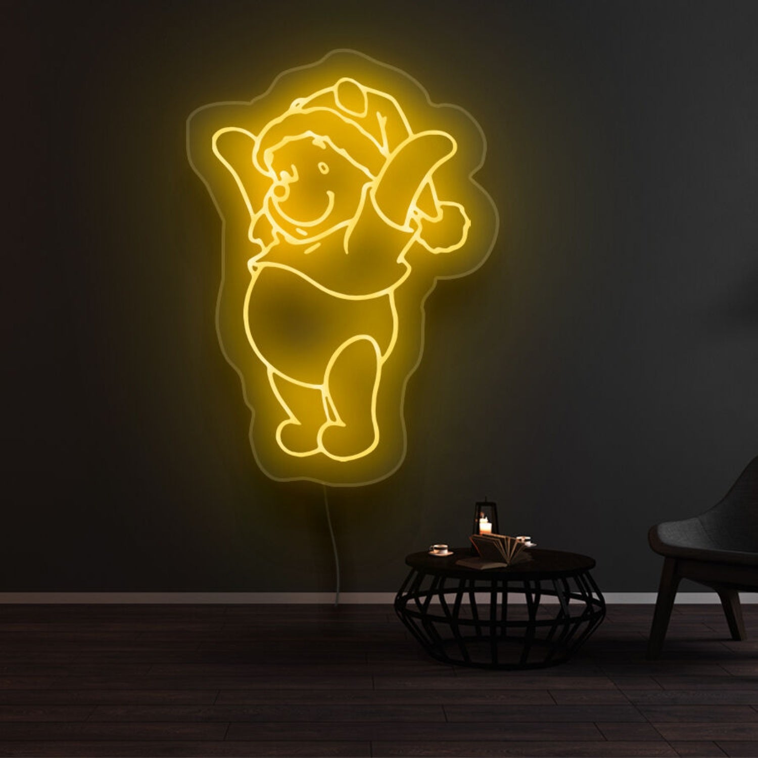 Winnie The Pooh Christmas Hat Neon Sign | Shineneon