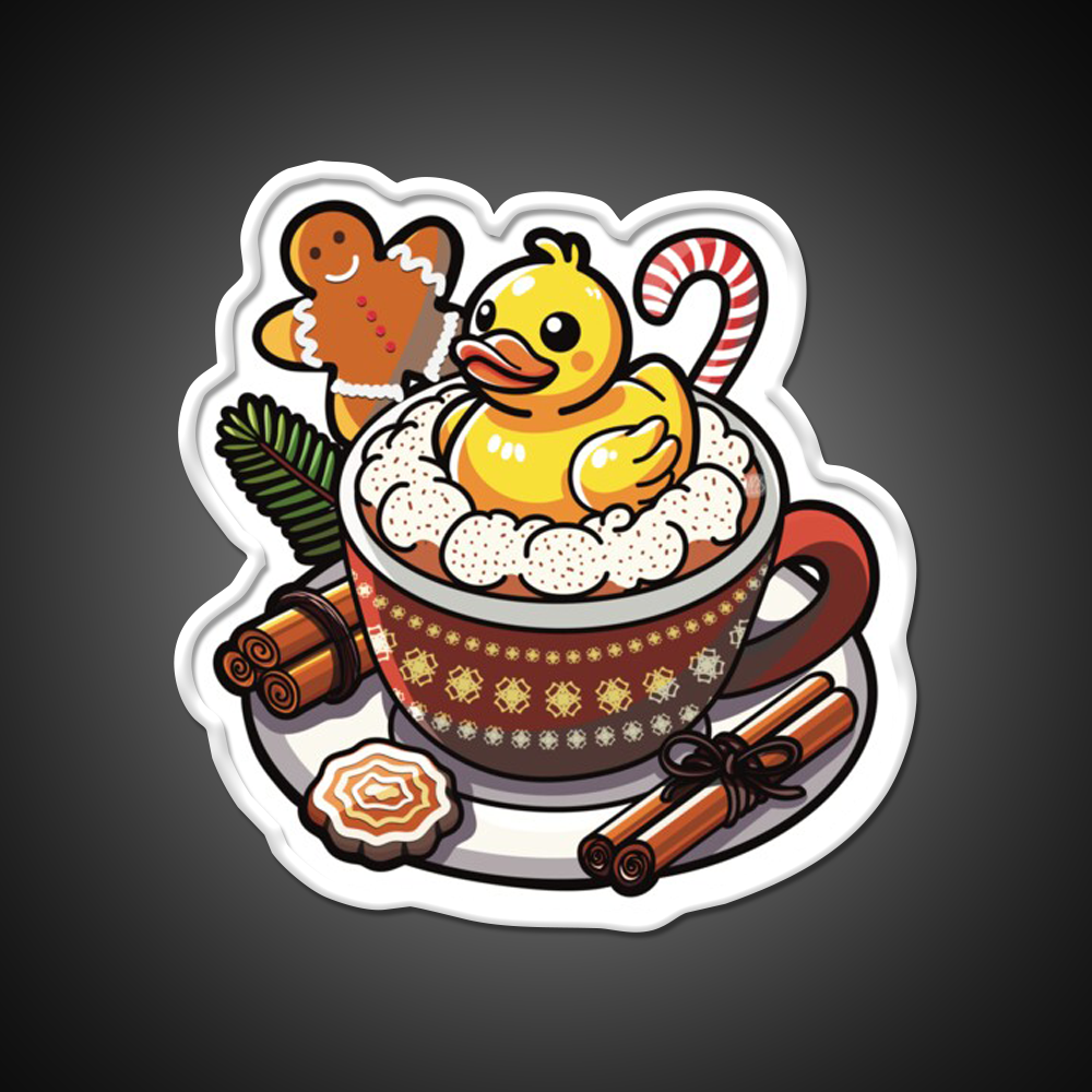 Winter Christmas Duck Coffee Cafe Led Neon Sign Espresso Bar Art Rgb Color