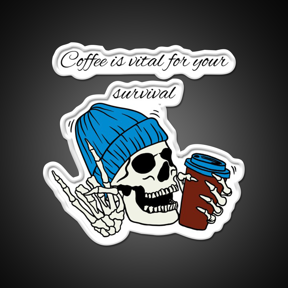 Winter Skull Coffee Drink Cafe Led Neon Sign Espresso Bar Art Rgb Color