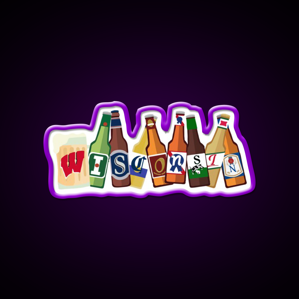 Wisconsin Beer Bar Decor Led Neon Sign Rgb Color - LED neon sign view 9