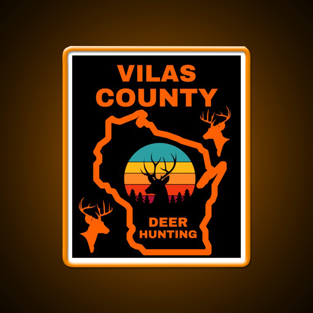 Wisconsin Deer Hunter Vilas County Beer Bar Decor Led Neon Sign Rgb Color - LED neon sign view 6