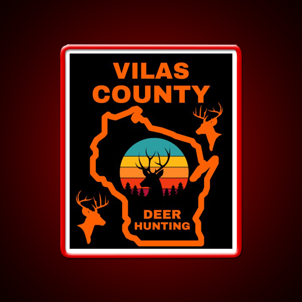 Wisconsin Deer Hunter Vilas County Beer Bar Decor Led Neon Sign Rgb Color - LED neon sign view 10
