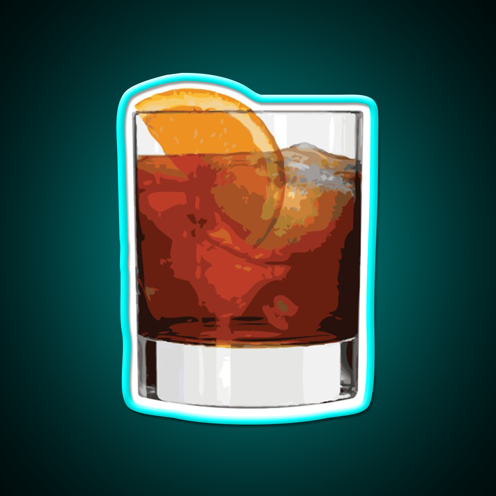 Wisconsin Old Fashioned Cocktail Bar Decor Led Neon Sign Rgb Color - Size and dimension reference
