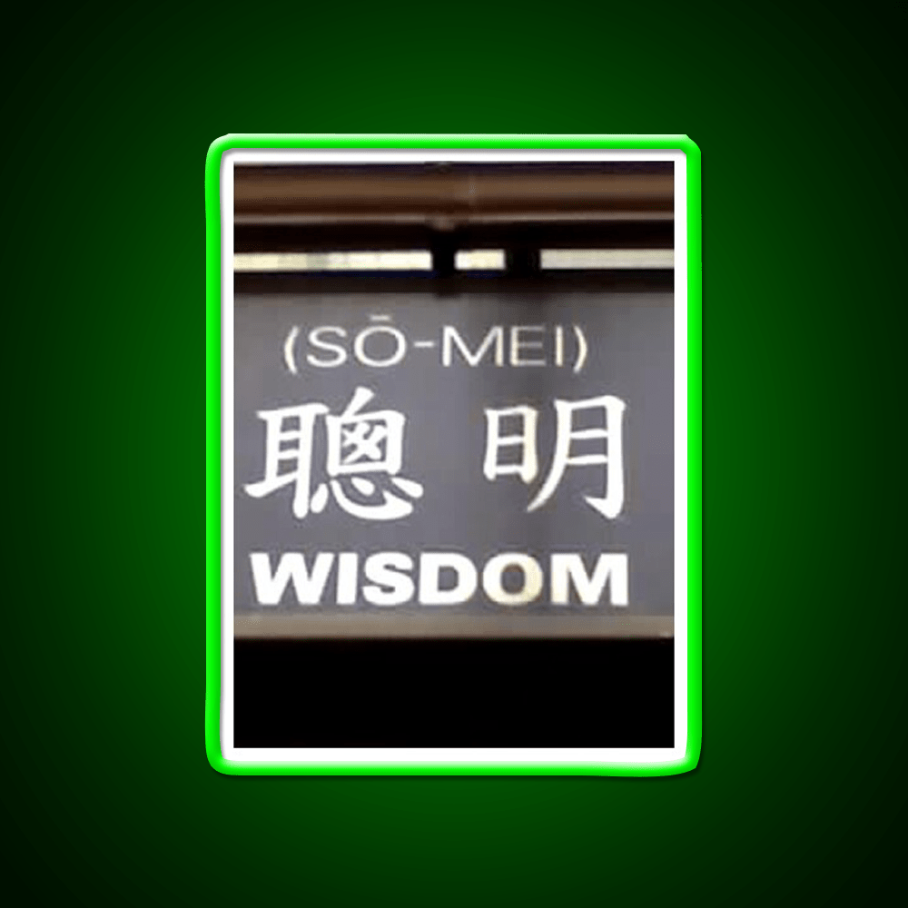 Wisdom In Chinese Characters Asian Cultural Led Neon Sign Rgb Color - Shineneon