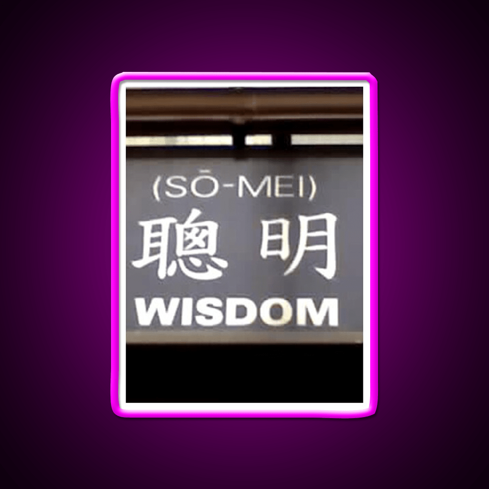 Wisdom In Chinese Characters Asian Cultural Led Neon Sign Rgb Color - Shineneon
