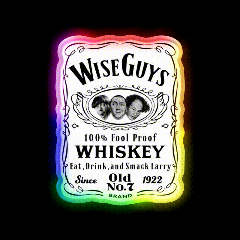 Wise Guy Whiskey Dks Whiskey Drink Bar Led Neon Sign Rgb Color