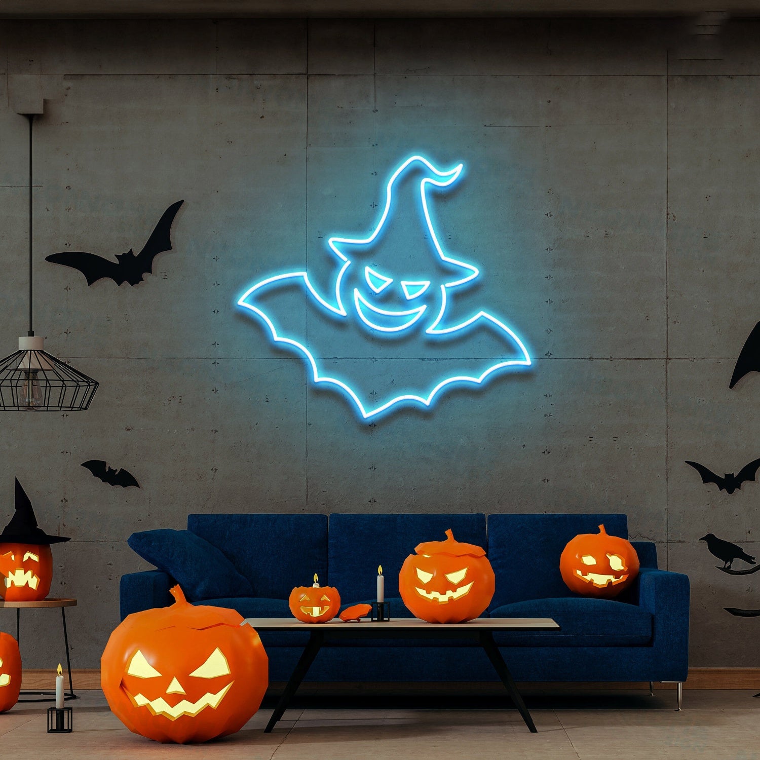 Witch Bat Neon Sign Halloween Light Sign Bat Halloween Party Decor | Shineneon