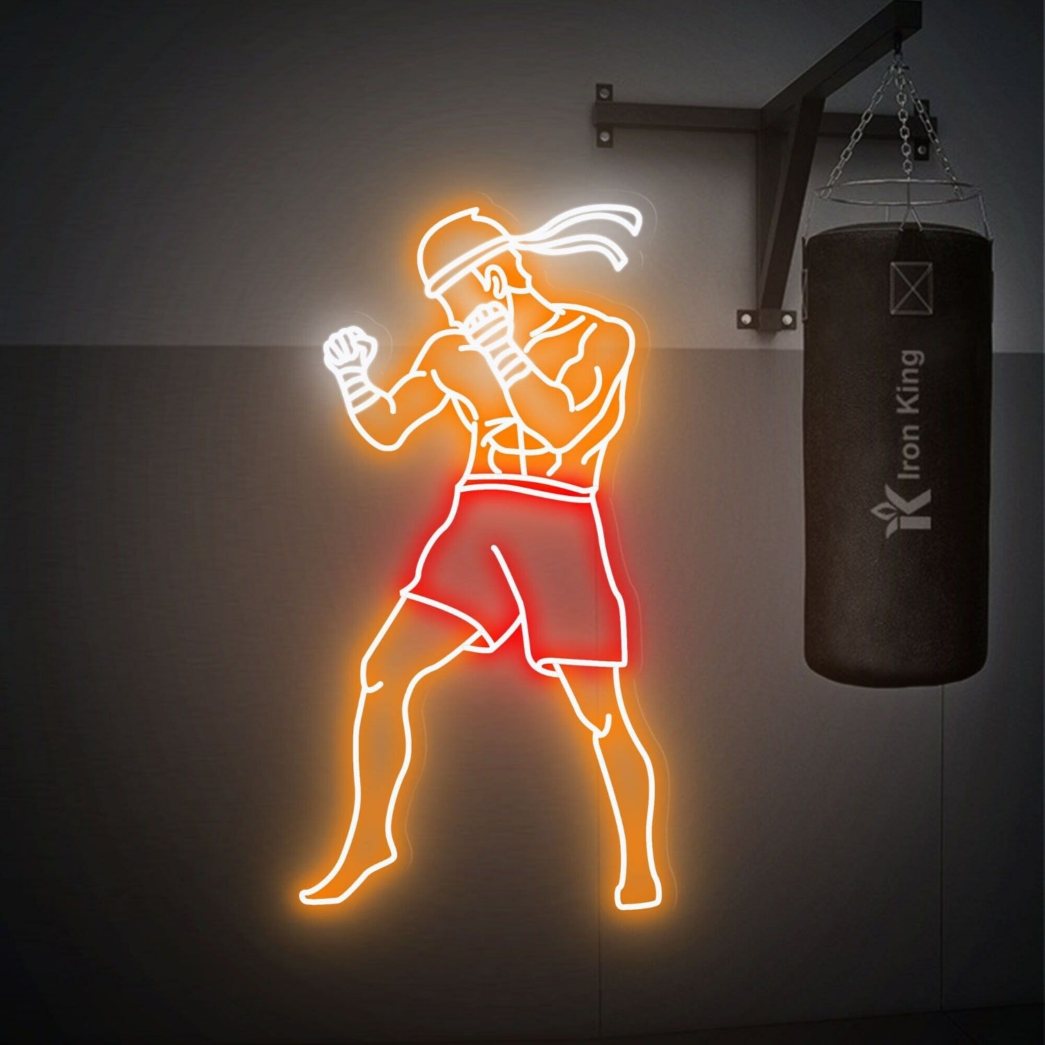 With A Muay Thai Fighter Led Neon Sign Home Gyms Boxing Studios | Shineneon