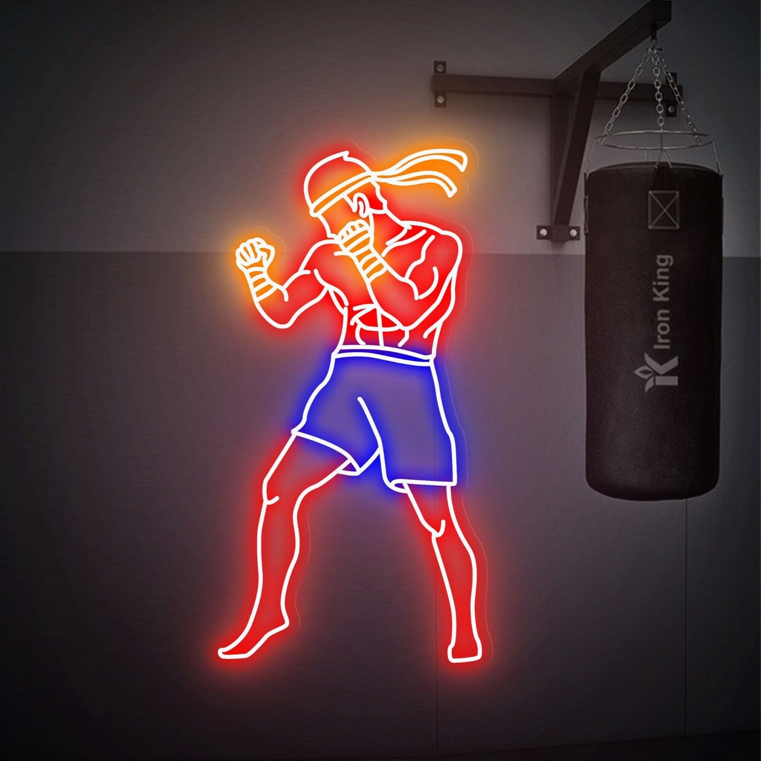 With A Muay Thai Fighter Led Neon Sign Home Gyms Boxing Studios | Shineneon