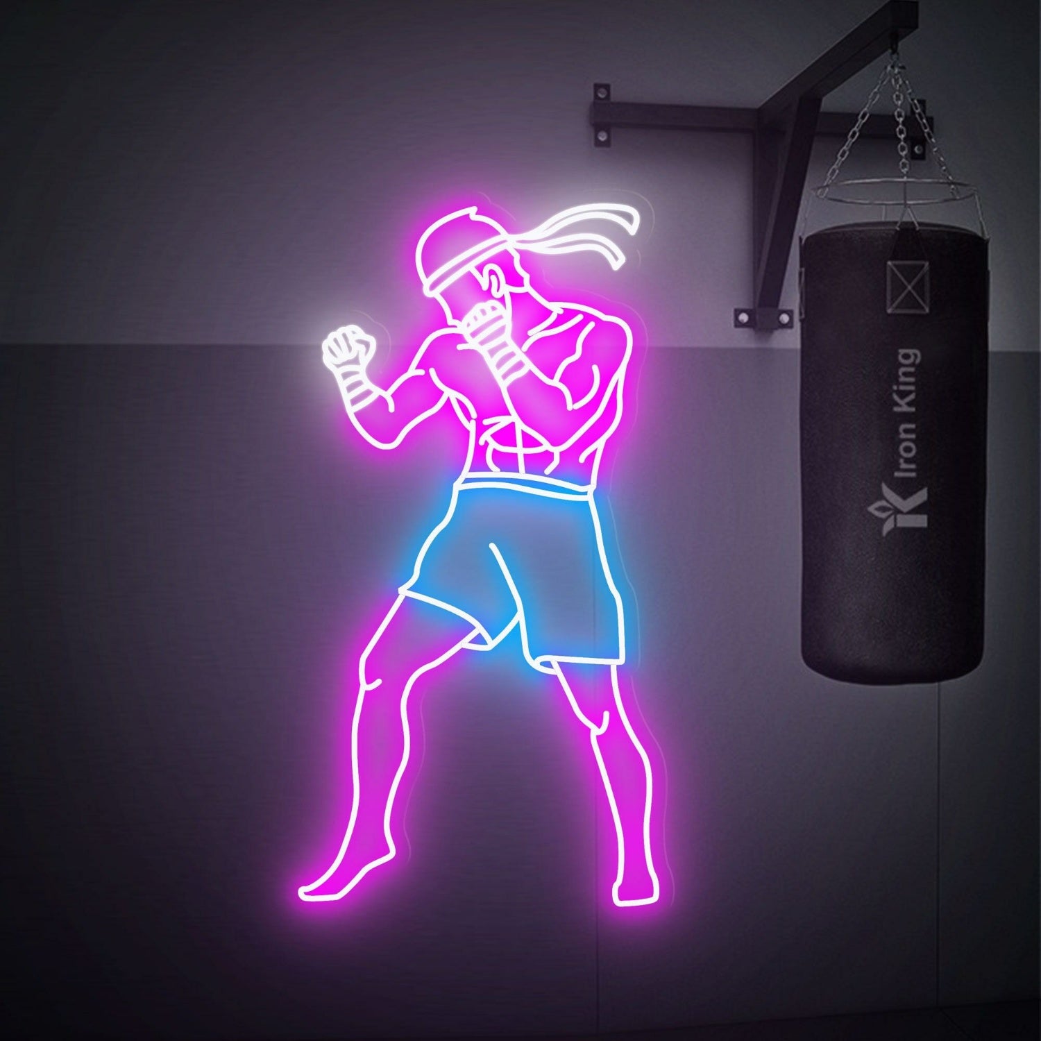 With A Muay Thai Fighter Led Neon Sign Home Gyms Boxing Studios | Shineneon