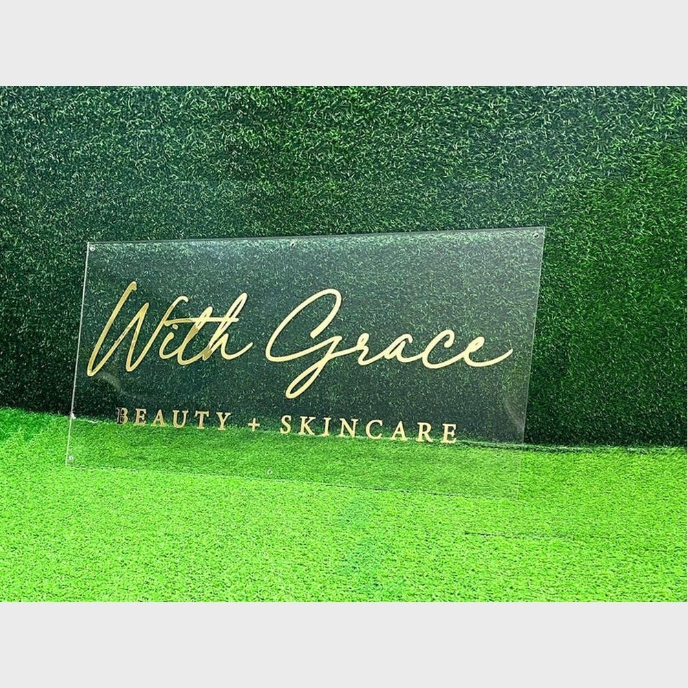 With Grace Beauty Skincare Acrylic Business Logo Sign - Shineneon
