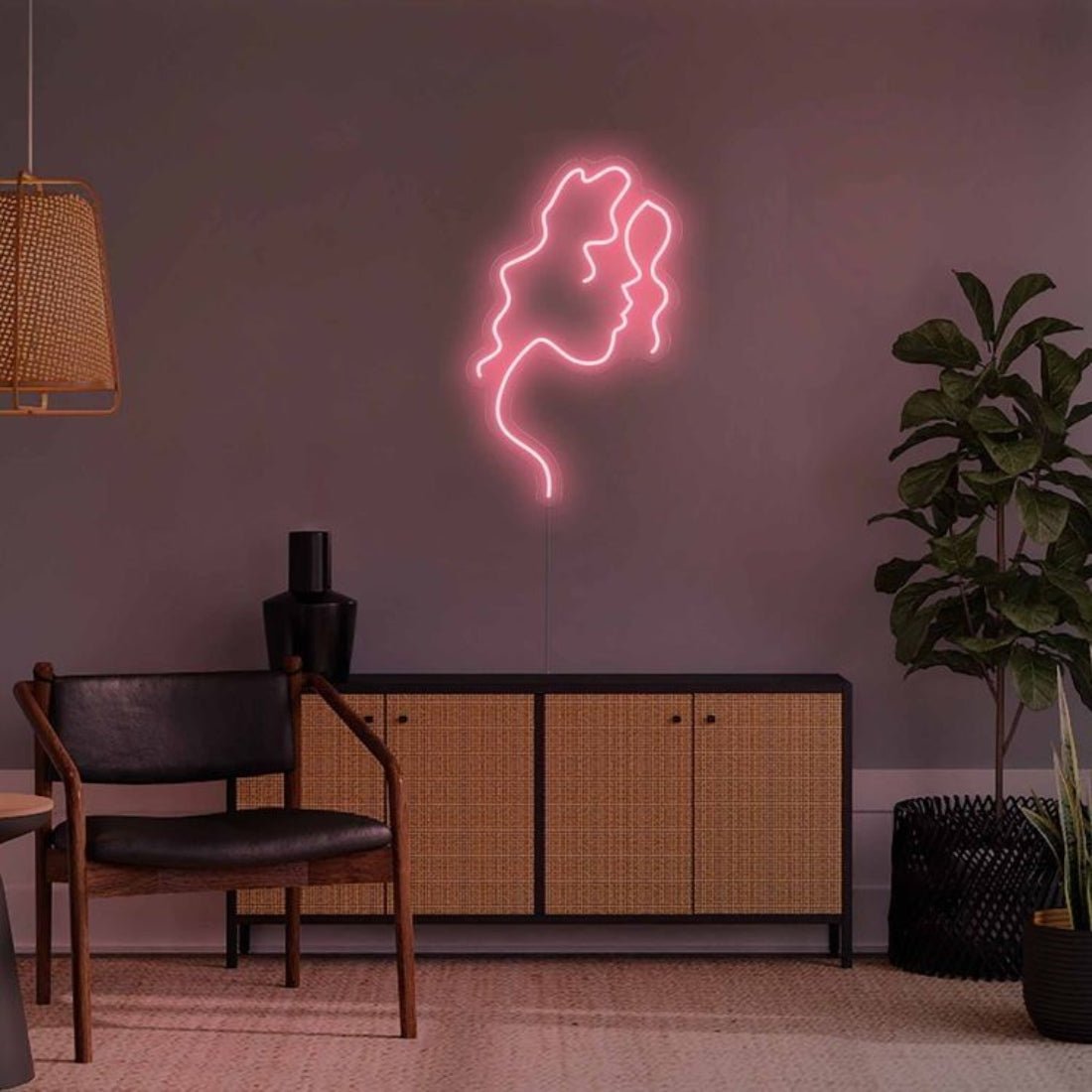 Woman Curly Hair Led Sign Business Neon Sign - Shineneon