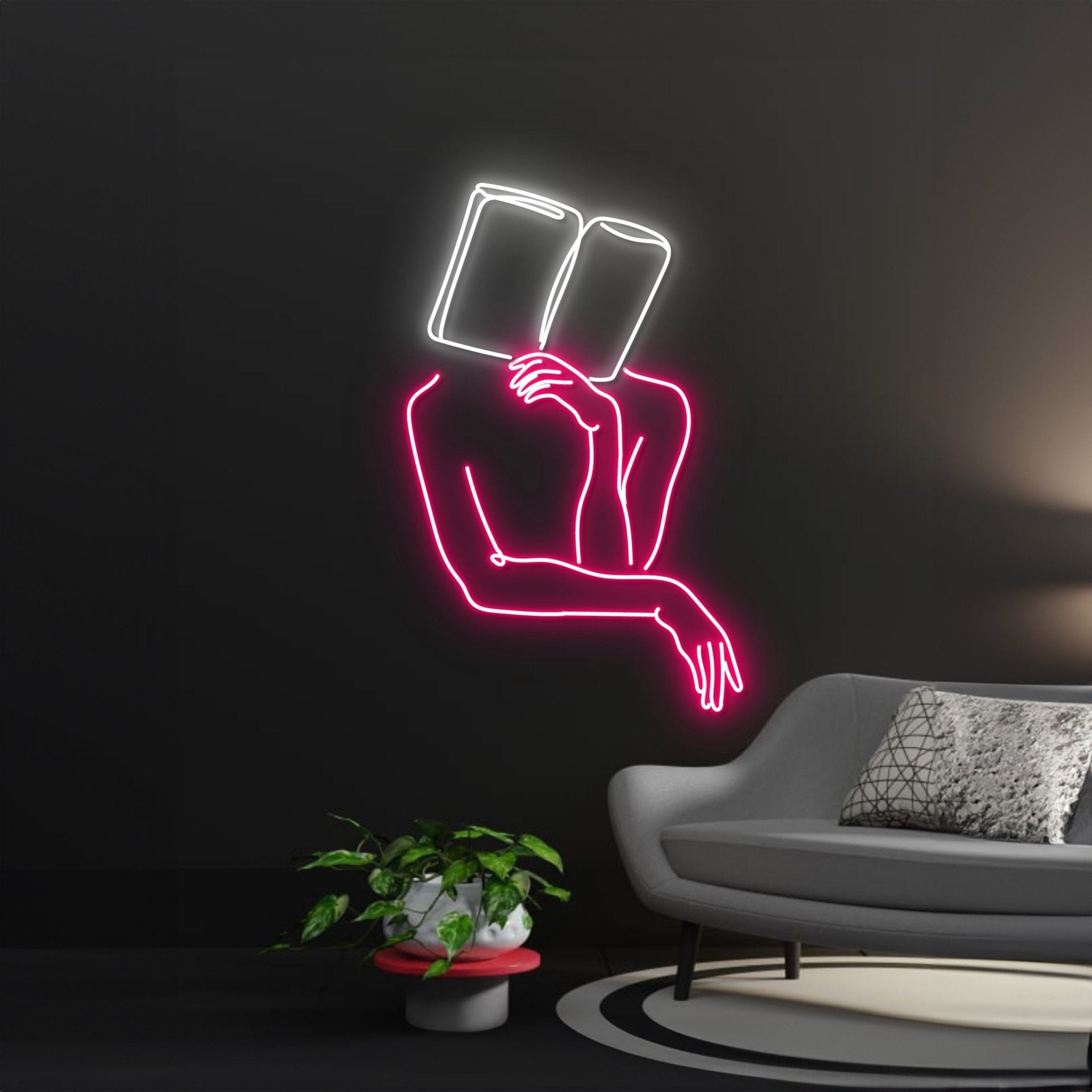 Woman Reading Books Led Sign - Shineneon