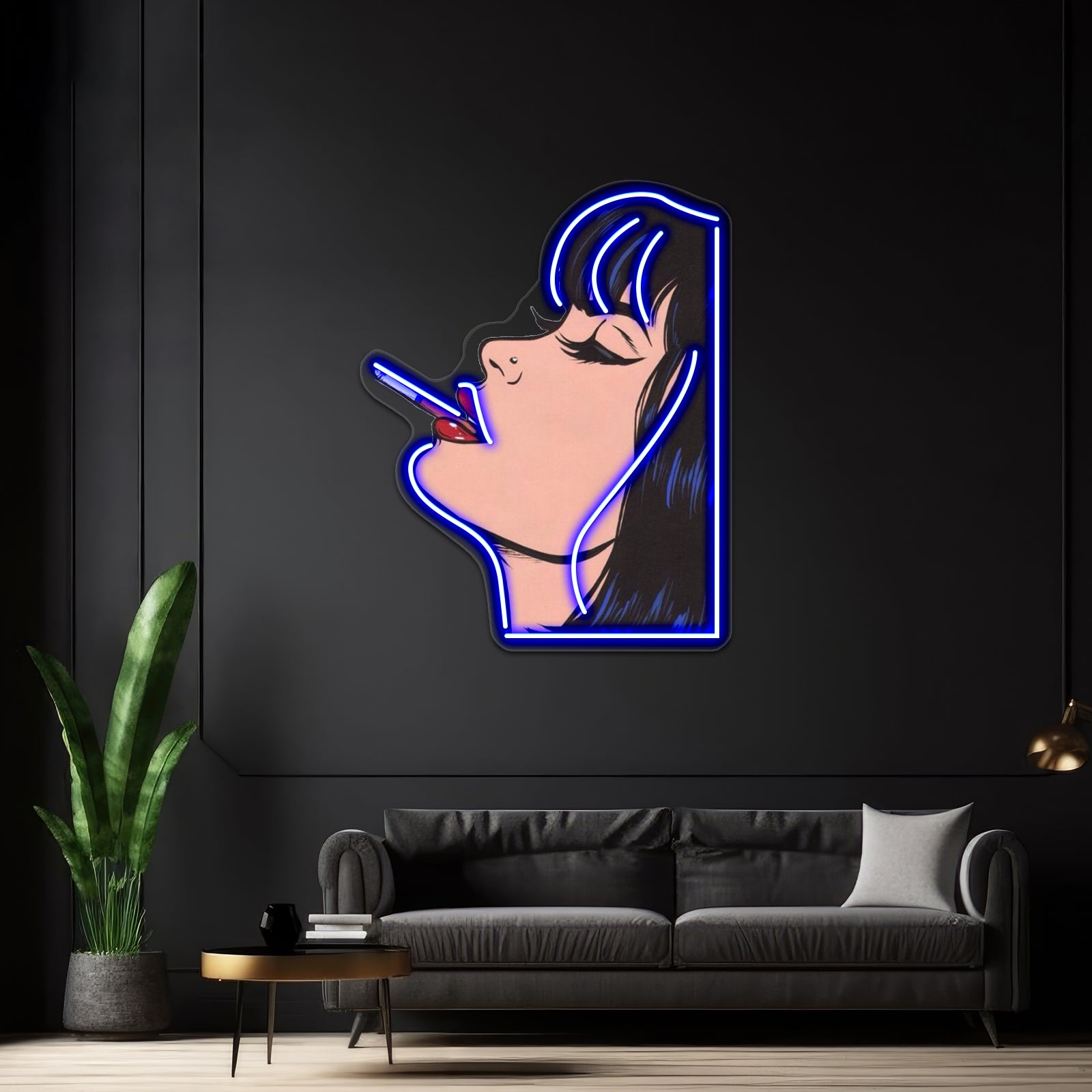 Woman Smoking Cigarette Artwork Led Neon Signs | Shineneon