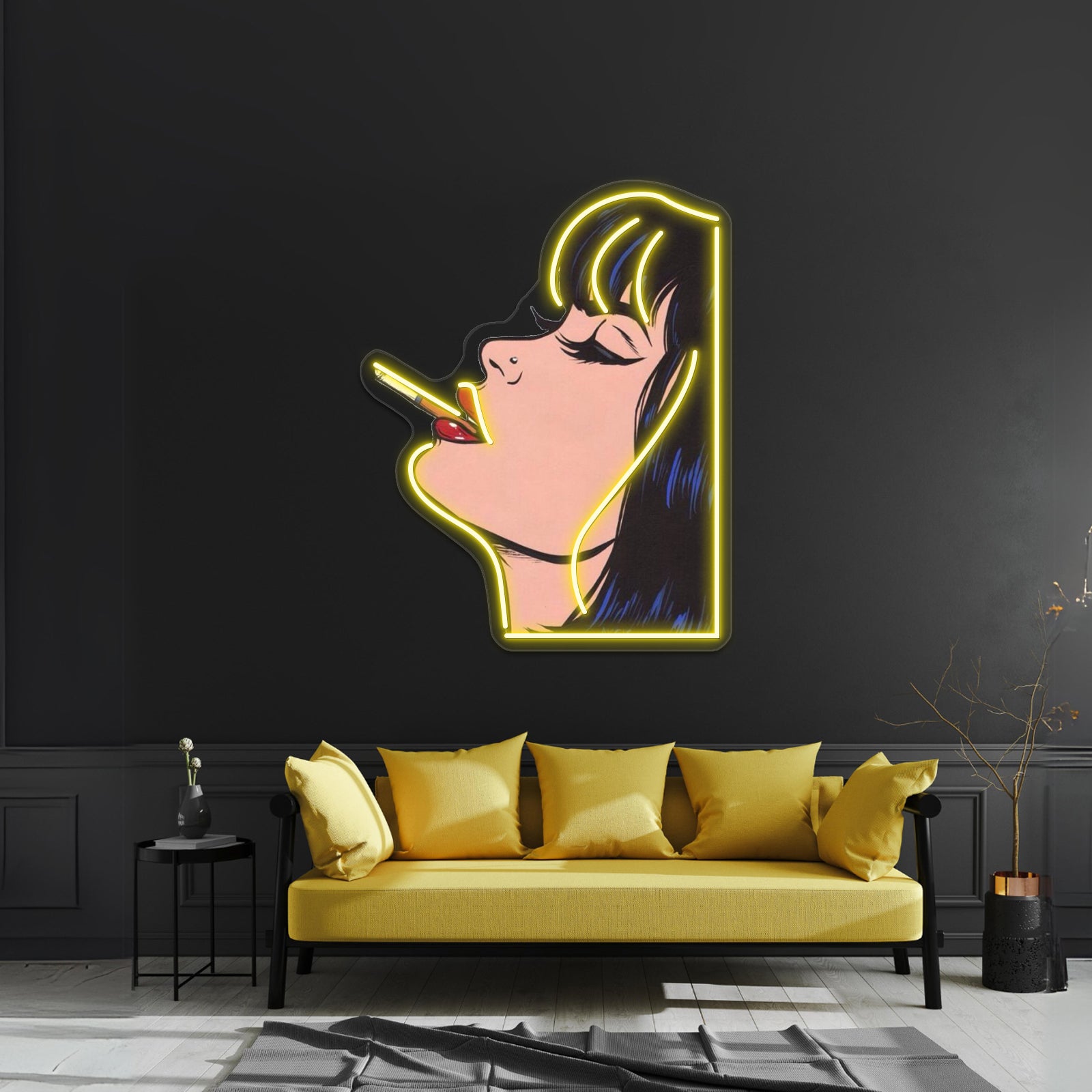 Woman Smoking Cigarette Artwork Led Neon Signs | Shineneon