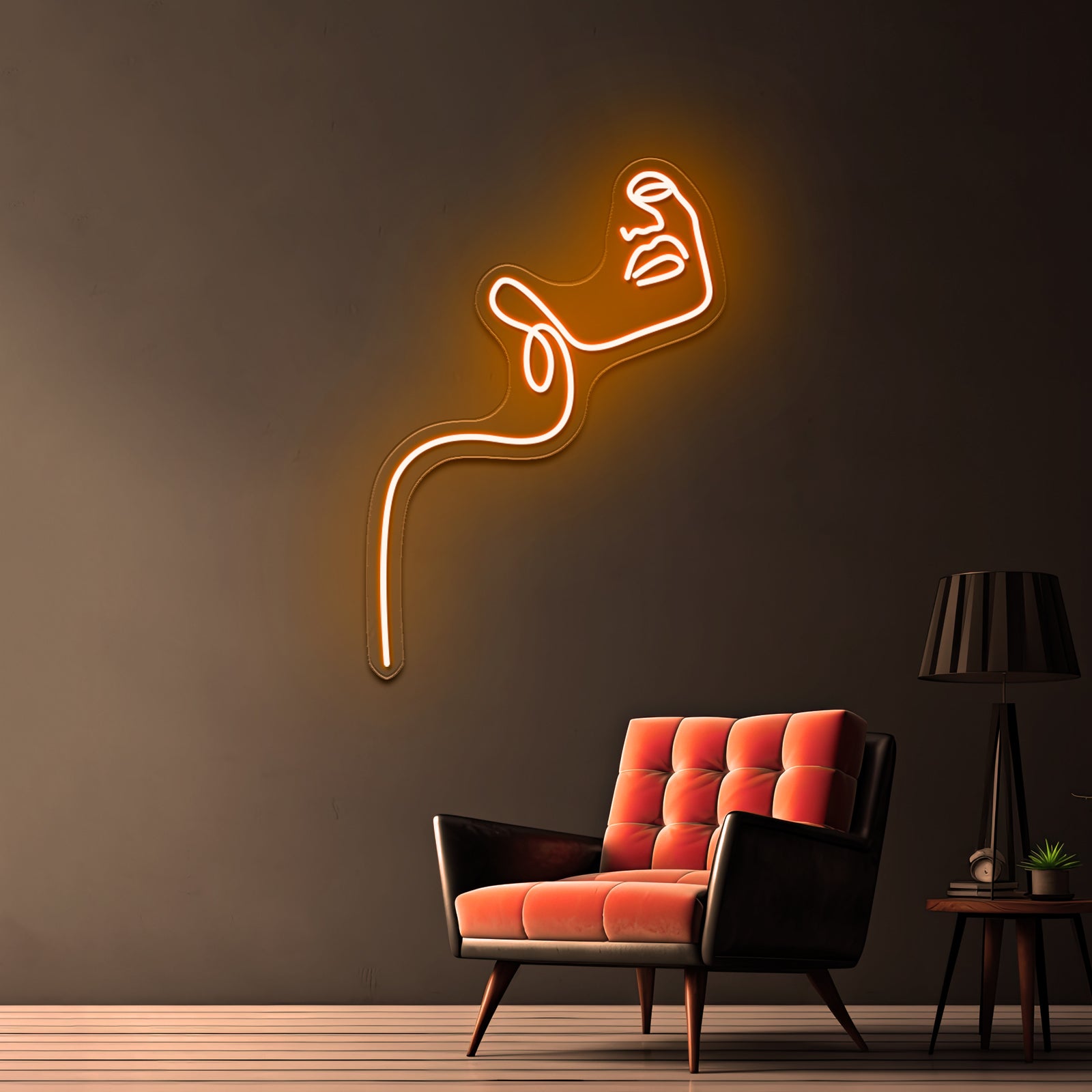 Woman With Flowers Line Art Home Wall Artwork Neon Signs | Shineneon