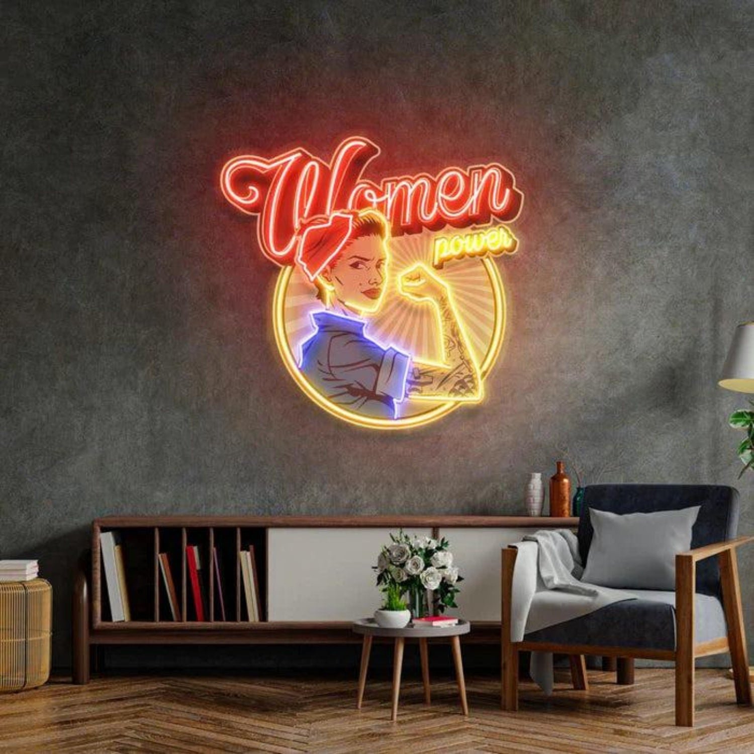 Women In Power Multicolor Led Neon Sign For Indoor Wall Art Decor | Shineneon