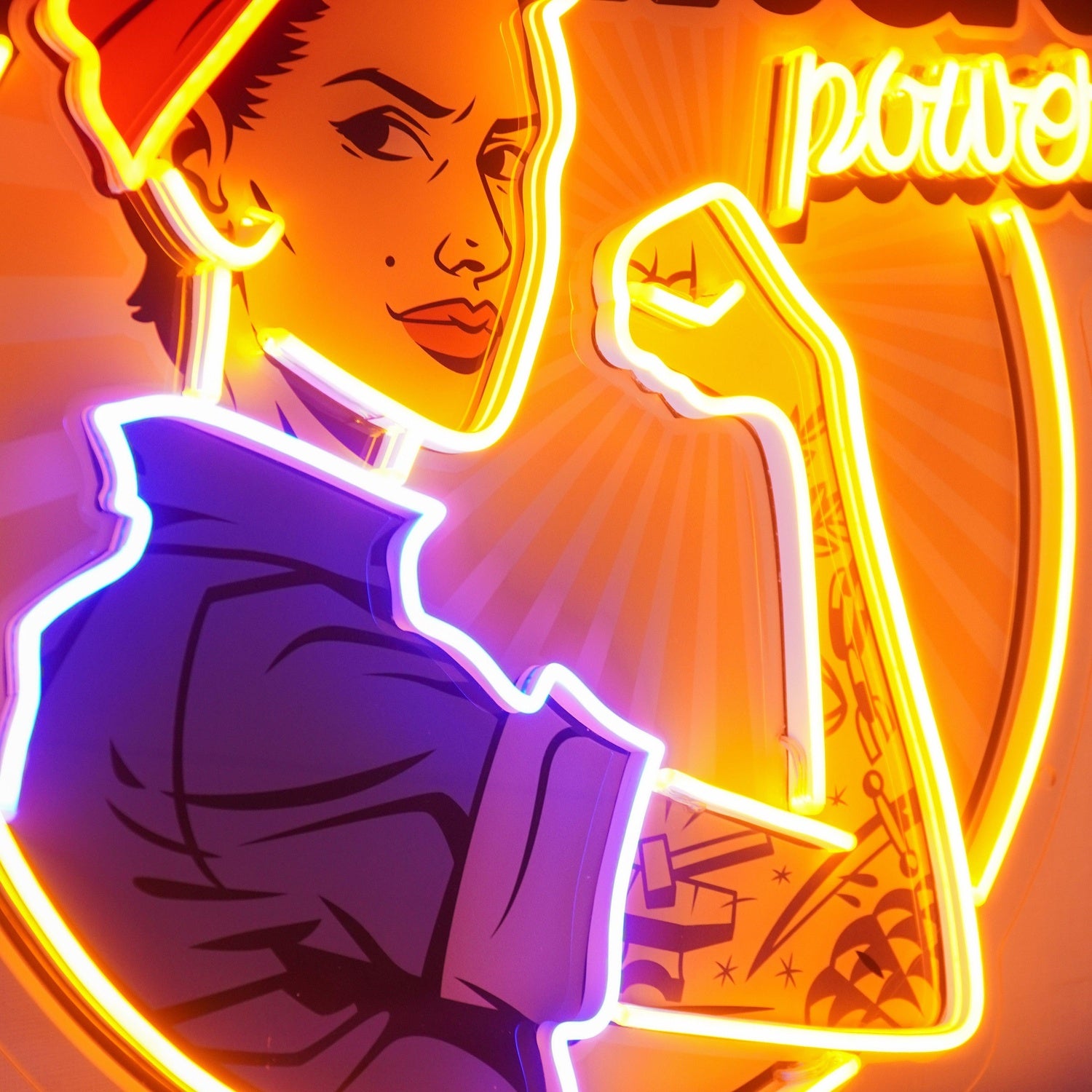 Women Power Vintage Tri-Color Uv Printed Led Neon Sign For Feminist Indoor Decor | Shineneon