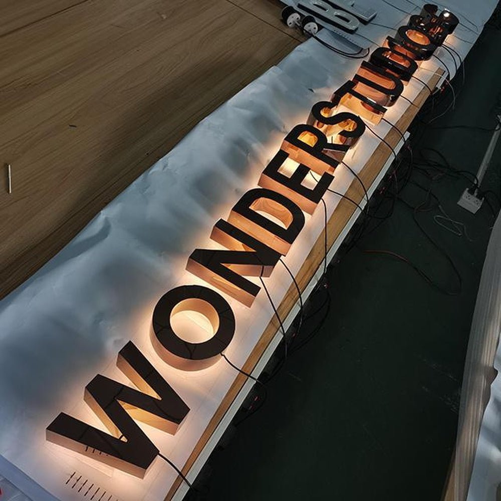 Wonderstudio 3D Backlit Letters Aluminum Business Metal Led Sign - Shineneon