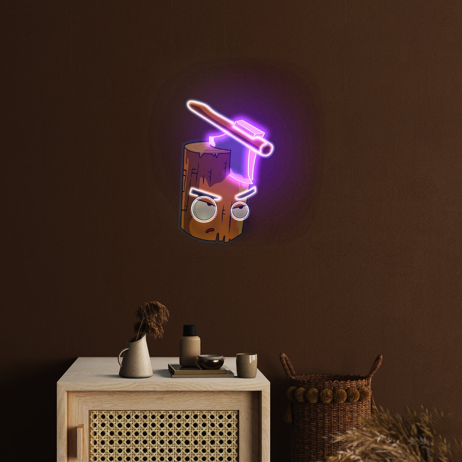 Wood And Ax Led Neon Artwork For Sale