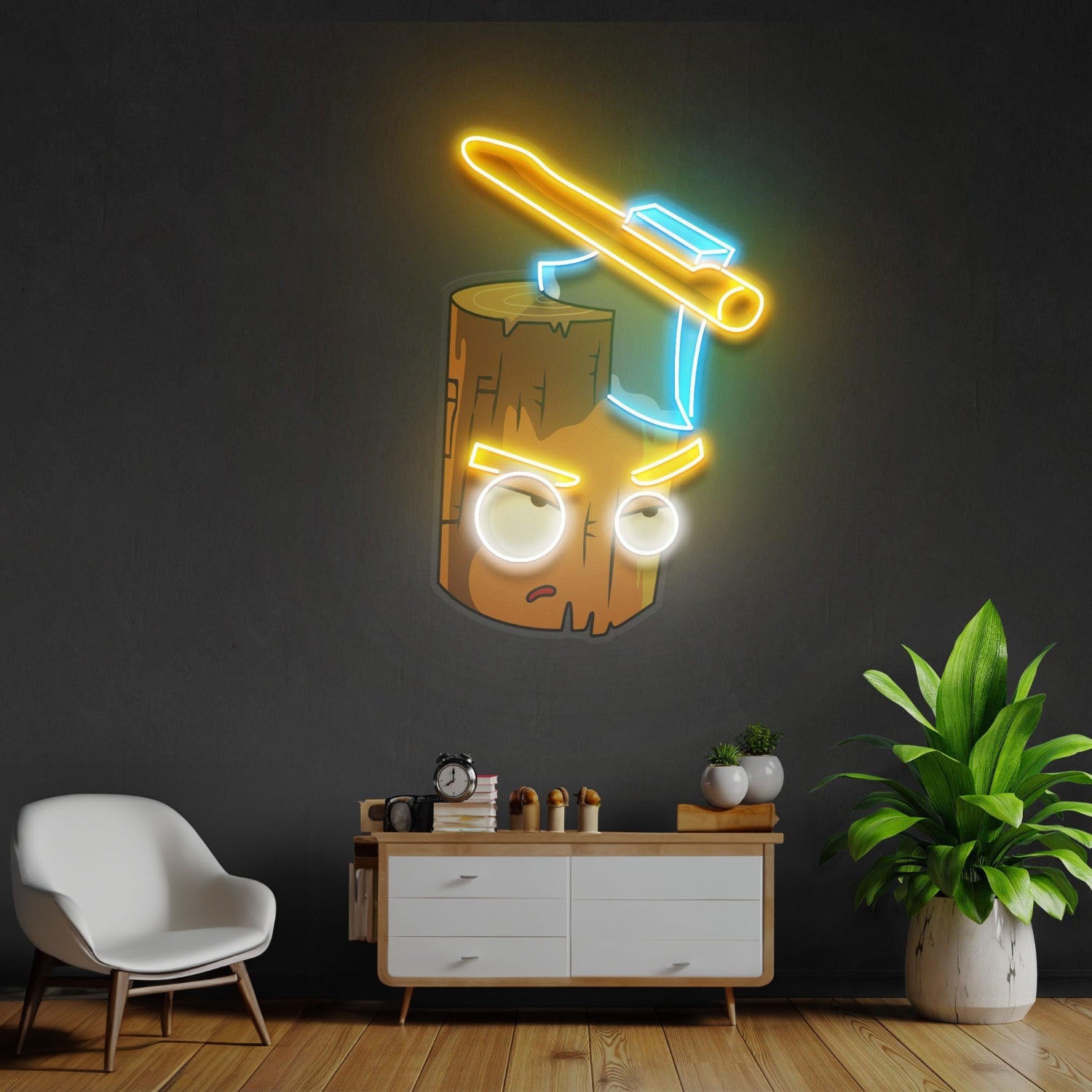 Wood And Ax Led Neon Sign Acrylic Artwork | Shineneon