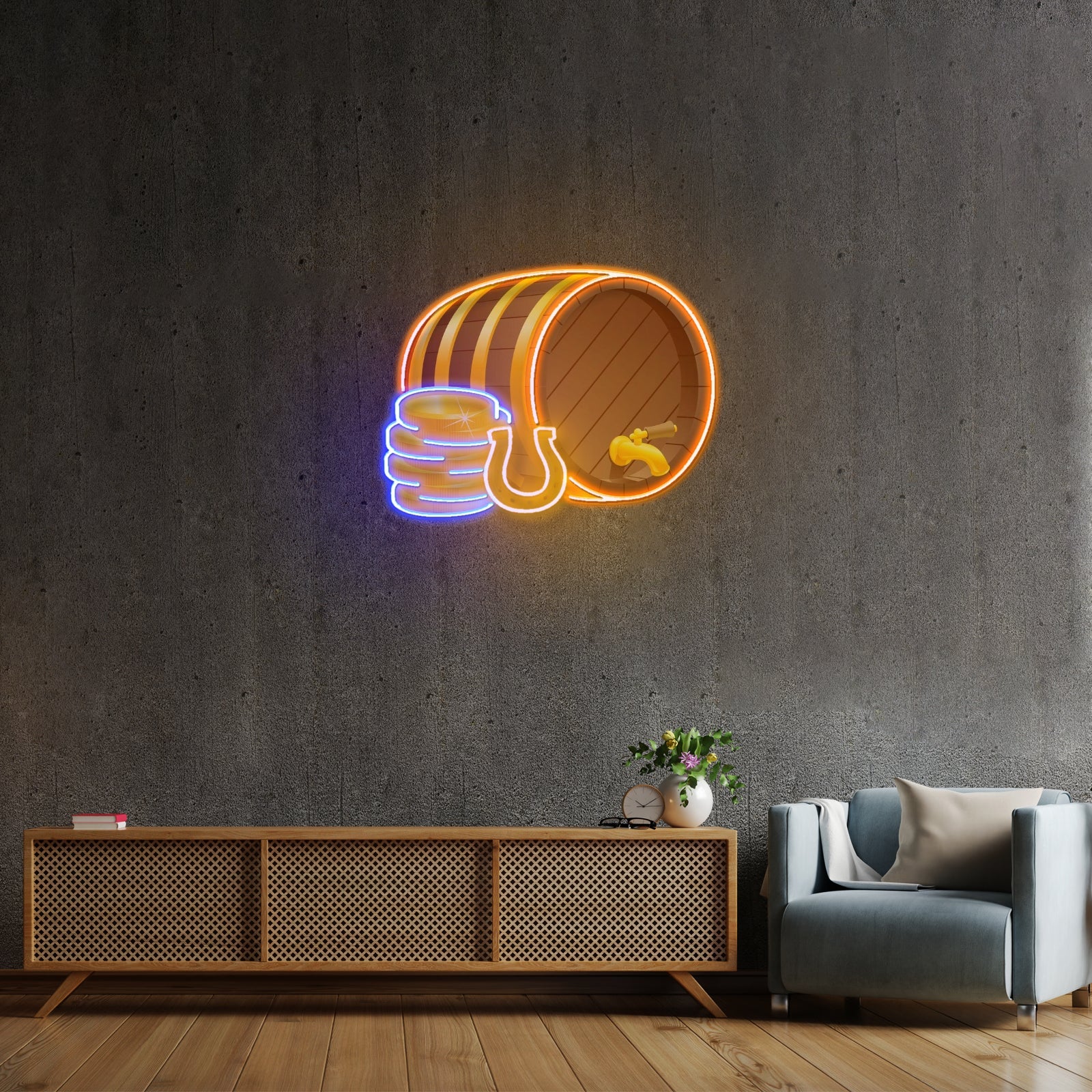 Wooden Barrel Gold Saint Patrick Day Led Signs For Wall Decor - Shineneon