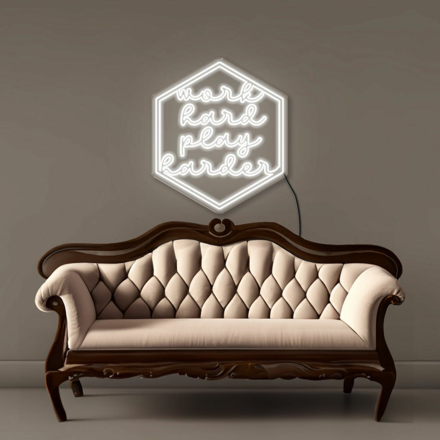 Word Hard Play Harder Led Neon Signs 30inch | Shineneon